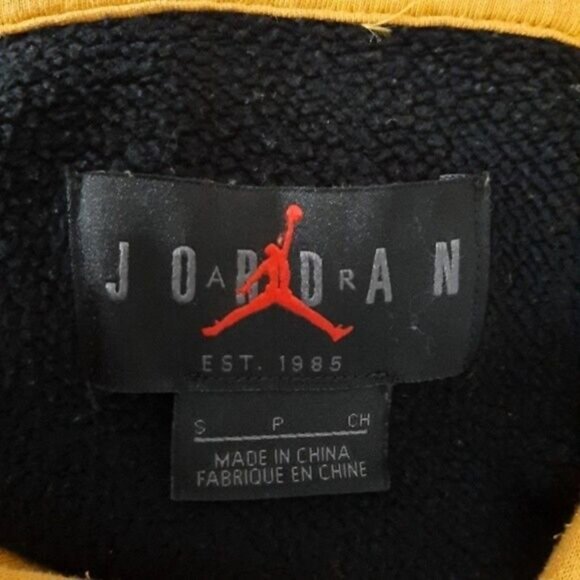 Nike Air JORDAN Legacy Flight Nostalgia AJ9 Hoodie Yellow Black Men's Sz S - Picture 14 of 16